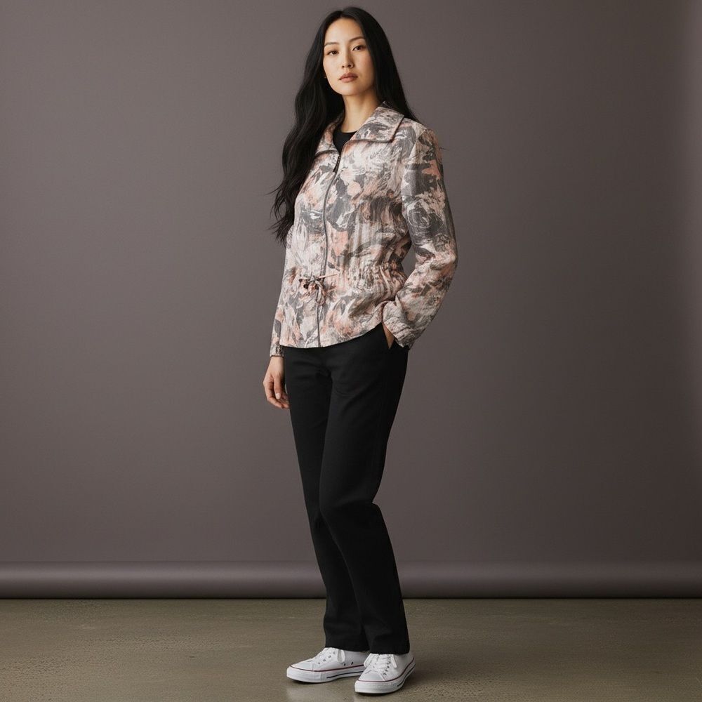 Ruby Rd. Women's Utility Jacket - Pink and Gray